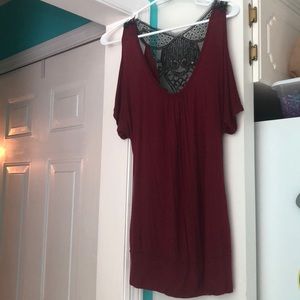 Cold shoulder open back shirt